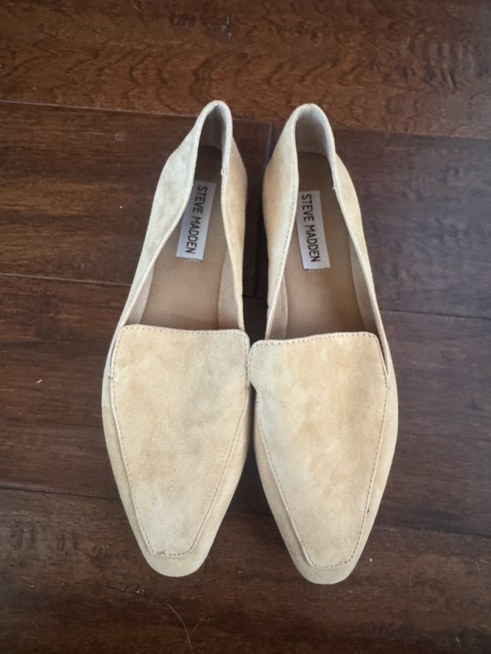 Steve Madden Beige Suede Slip-On Loafers